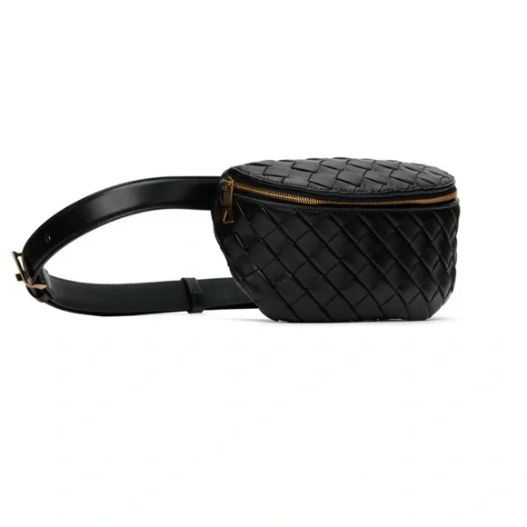 BOTTEGA VENETA Black Zip Pouch Intrecciato-woven grained lambskin - Picture 4 of 7